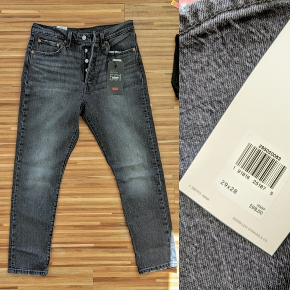 NWT โจ Levi's 501 Skinny Coal Black Denim - Picture 6 of 7